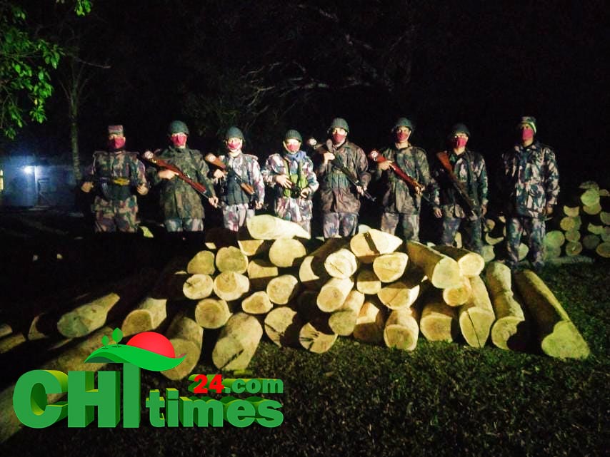 বাঘাইছড়িতে বিজিবির অভিযানে চোরাই কাঠ আটক