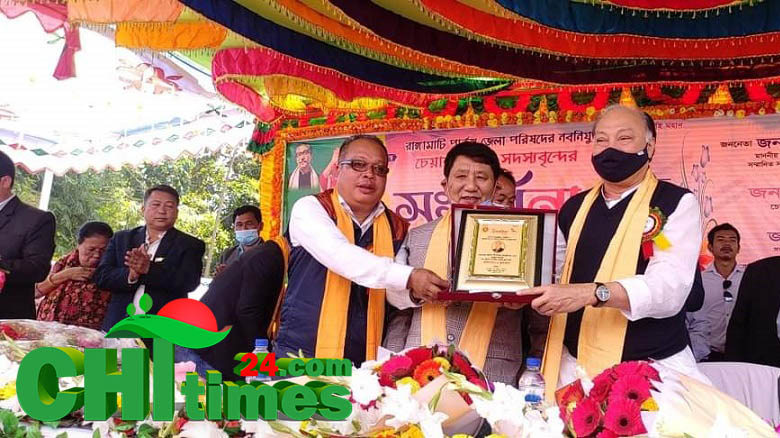 রাজস্থলীতে জেলা পরিষদের নব নিযুক্ত চেয়ারম্যান ও সদস্যদের সংবর্ধনা