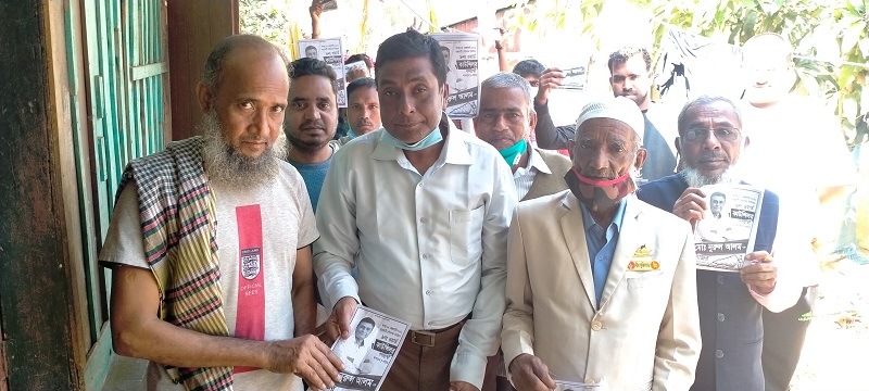 ৯নং ওয়ার্ডে প্রচারণার মাঠে সরব উপস্থিতি আলমের