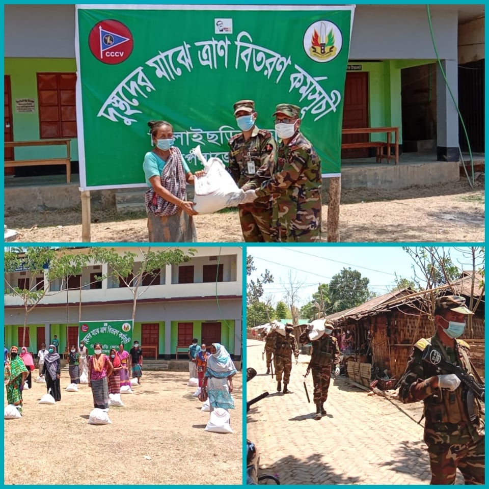 বিলাইছড়িতে কর্মহীন দুস্থদের মাঝে সেনাবাহিনীর ভালোবাসা