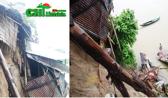 পাহাড় ধসে ৩টি ঘর বিধ্বস্তঃসর্তকতার পরও সরেনি এরা!