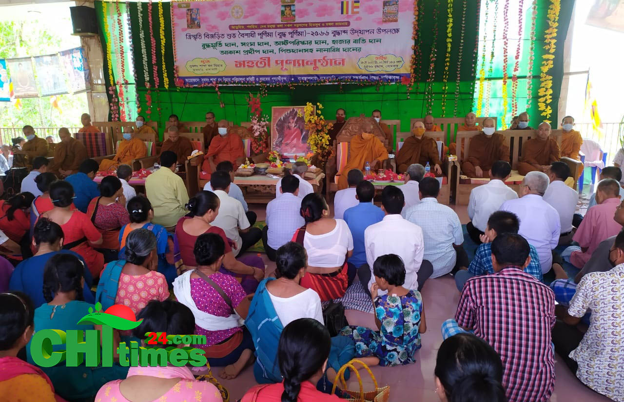 জুরাছড়িতে ১২৬ ফুট দীর্ঘ  নব নির্মিত বুদ্ধ মুর্তি পূজা      