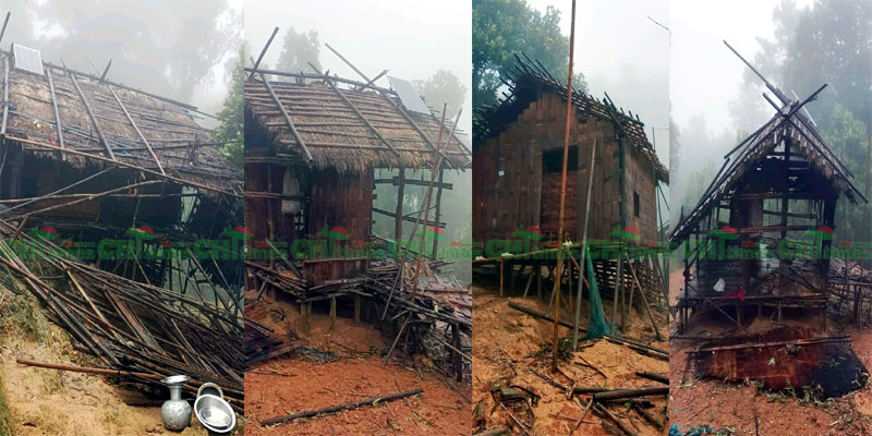 ঘূর্ণিঝড় সিত্রাংয়ের তাণ্ডবে সাজেকে ঘরবাড়ির ব্যাপক ক্ষয়ক্ষতি