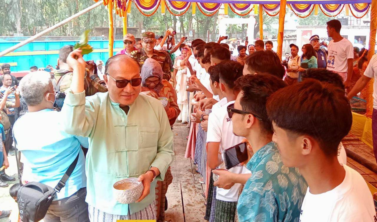 রাজস্থলীর বাঙালহালিয়াতে  মারমা সম্প্রদায়ের সাংগ্রাই উৎসব সম্পন্ন