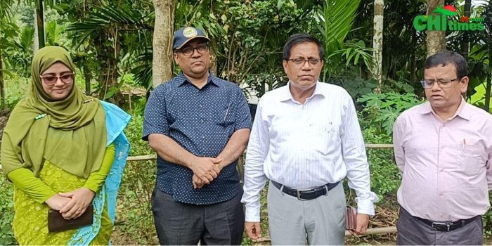 সেরা গোলকিপার রুপনা চাকমার বাড়ি যাওয়ার পথে নানিয়ারচরে সচিবের সেতু পরিদর্শন
