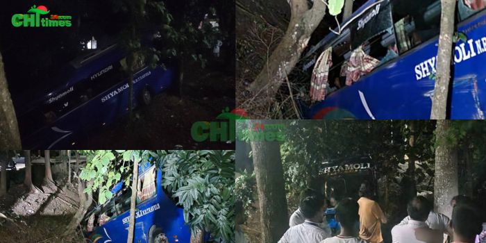 রাঙ্গামাটি পর্যটনে বাস খাঁদে! যাত্রীরা নিরাপদ
