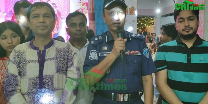 রাঙামাটি শহরের পূজামণ্ডপগুলো পরিদর্শনে ডিসি-এসপি ও জেলা পরিষদ সদস্য