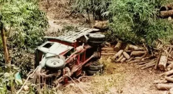 লামায় লাকড়িবোঝাই ট্রাক খাদে পড়ে নিহত ২, আহত ১