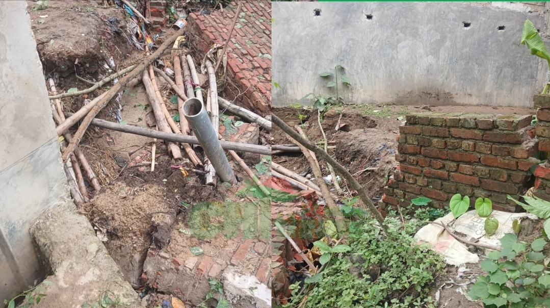কালবৈশাখীর তাণ্ডবে মাদানী জামে মসজিদের ব্রিক ওয়াল ধসে ক্ষতিগ্রস্ত