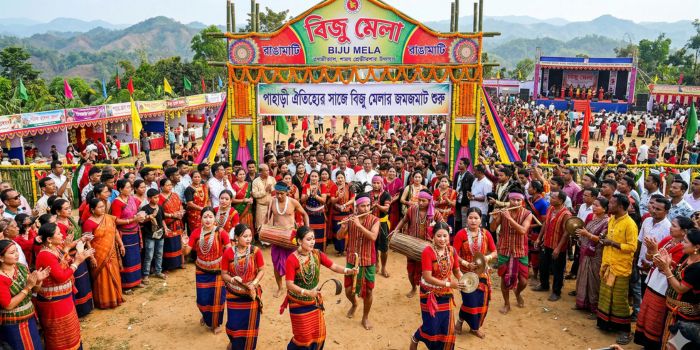 বৈসাবি উৎসবকে ঘিরে রাঙামাটিতে ‘বিজু মেলা’ শুরু, উৎসবমুখর পাহাড়ি জনপদ
