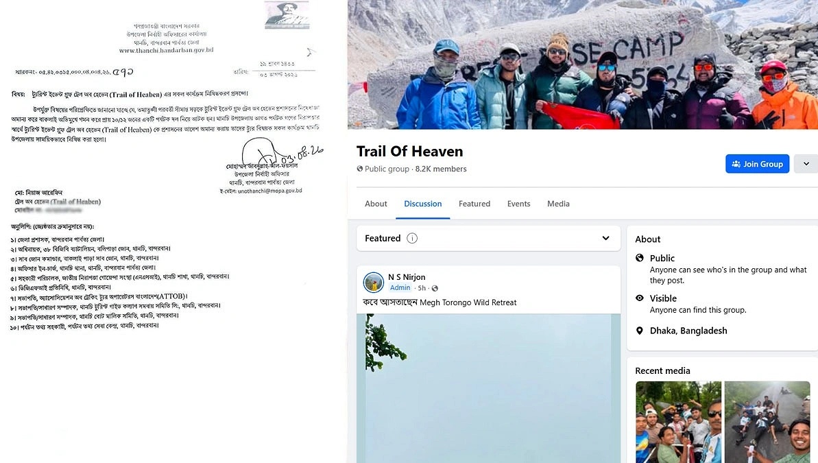 অনুমতি ছাড়া সীমান্ত এলাকায় যাওয়ার অভিযোগে ‘ট্রেইল অব হ্যাভেন’-এর কার্যক্রম স্থগিত