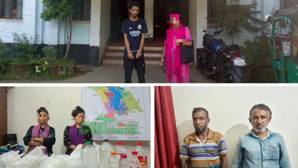 কোতয়ালী থানার বিশেষ অভিযানে ৫০ লিটার চোলাই মদসহ গ্রেপ্তার ৭