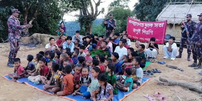 বাঘাইহাটে ৫৪ বিজিবির জপুই বিওপির উদ্যোগে জনসচেতনতামূলক সভা