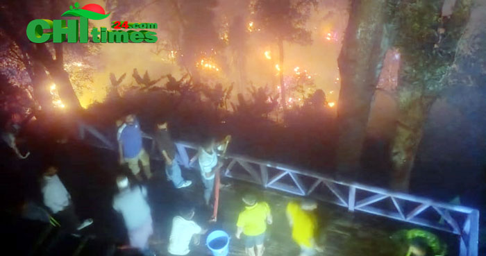 সাজেকে রিসোর্টের পাশে পরিকল্পিত আগুন; অল্পের জন্য রক্ষা !