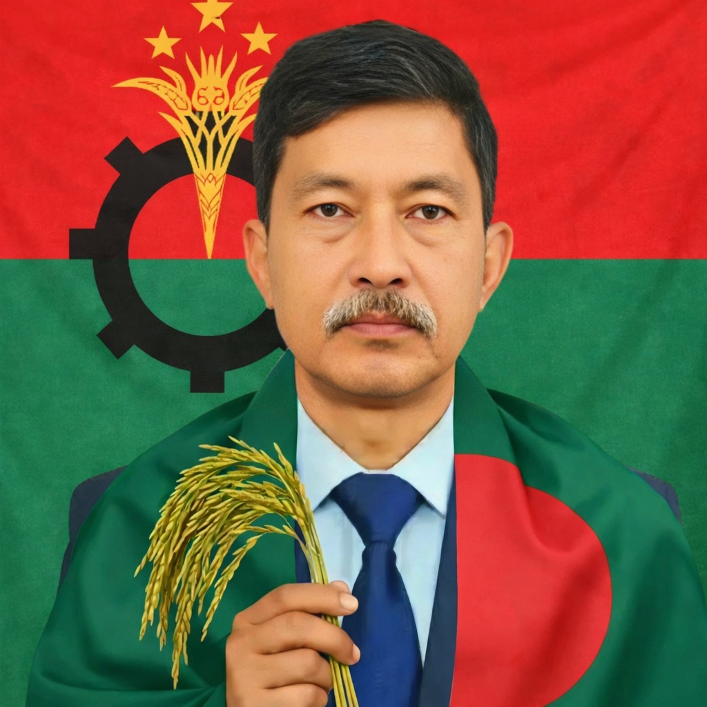 শহীদ জিয়া ও  সুবিমল দেওয়ানের শান্তি ও উন্নয়নের মশাল হাতে দীপেন দেওয়ান